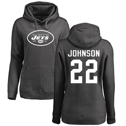 New York Jets Ash Women Trumaine Johnson One Color NFL Football #22 Pullover Hoodie Sweatshirts->women nfl jersey->Women Jersey